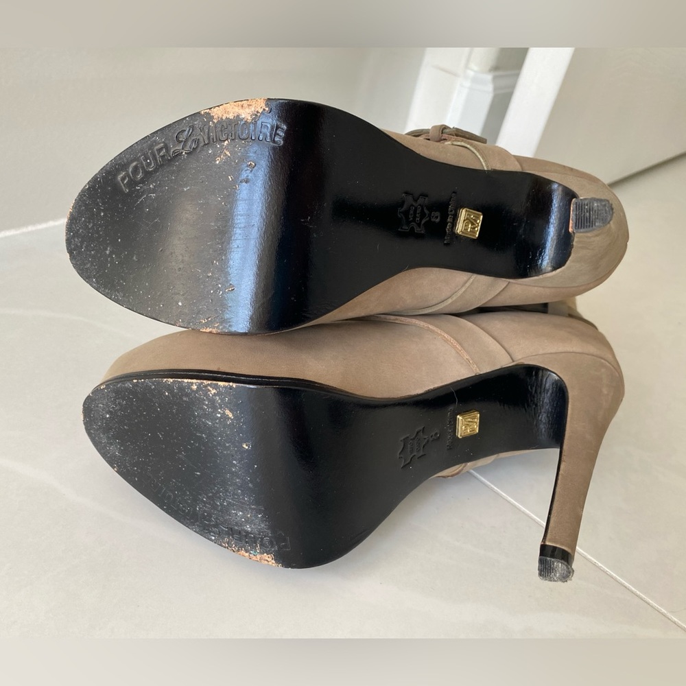 Pour La Victoire Lizzie Boots Grey Taupe Fur 8 - Picture 7 of 11